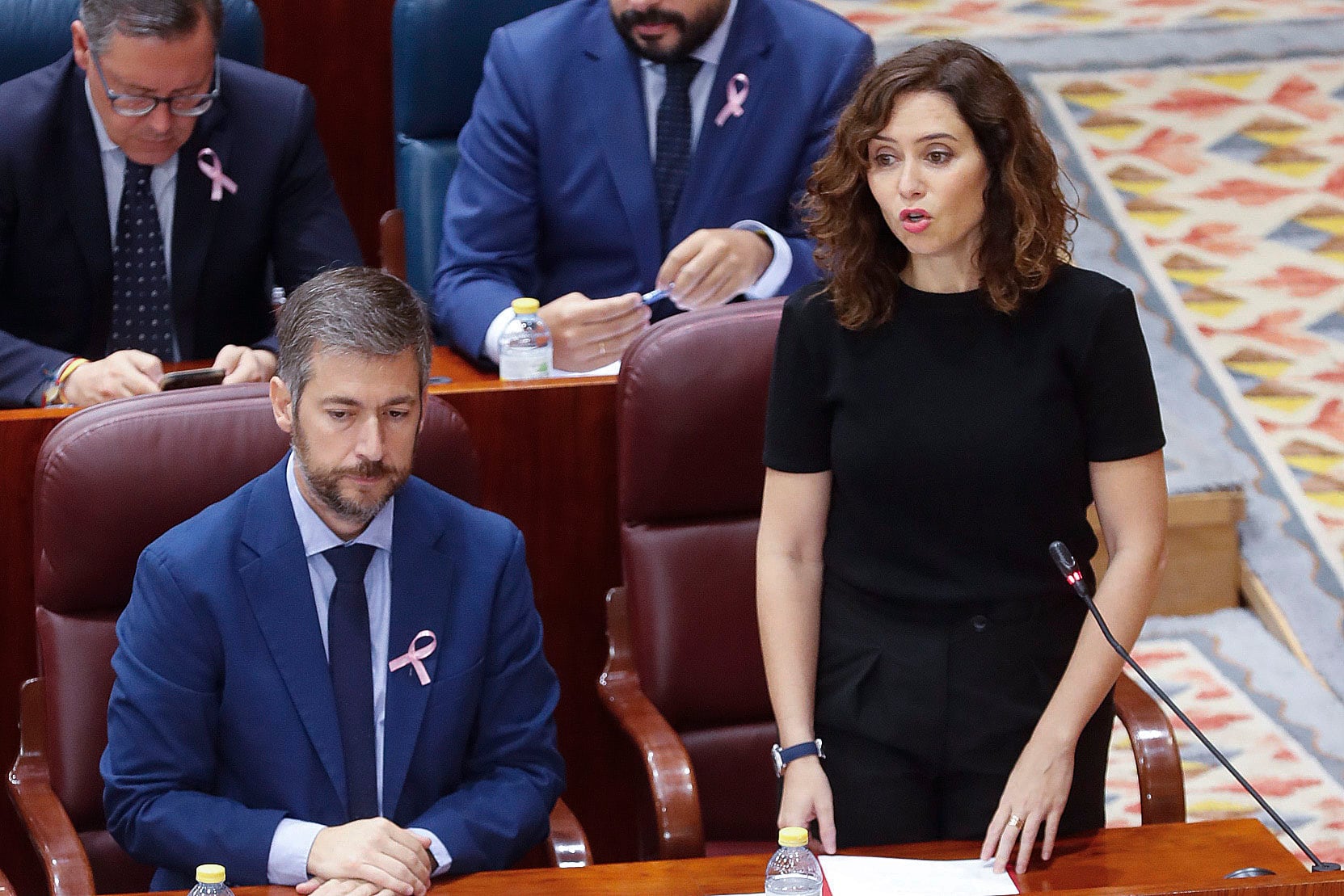 MADRID, 19/10/2023.- La presidenta de la comunidad de Madrid, Isabel Díaz Ayuso, durante una intervención en el pleno de la Asamblea.