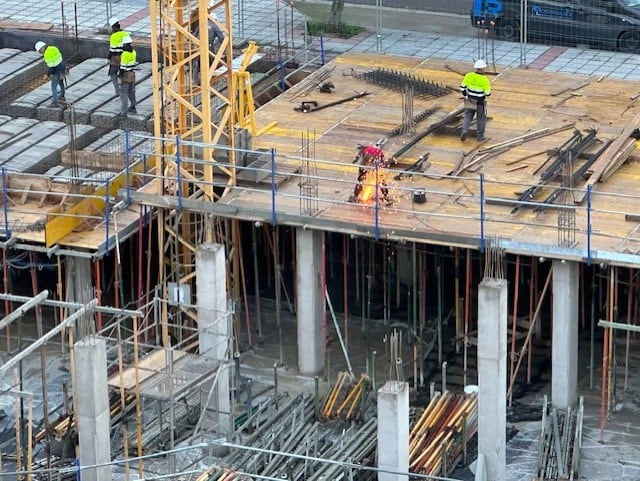 Obras de construcción en Huesca