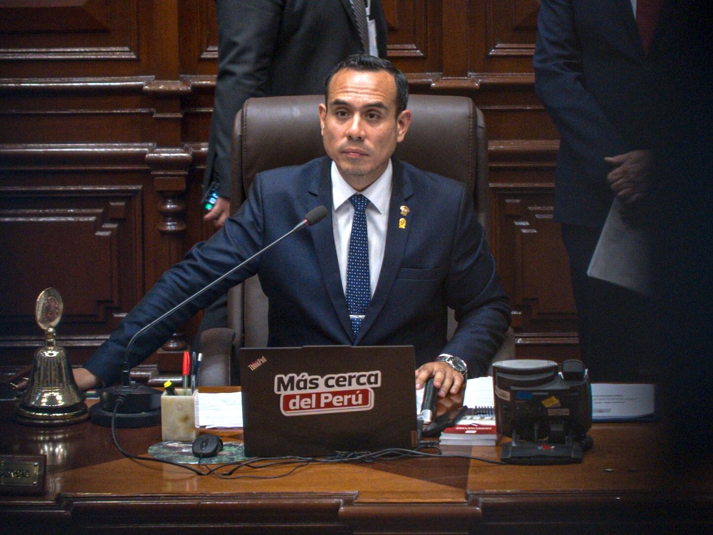 El presidente del Congreso, José Jerí Oré.. EFE/ John Reyes Mejia