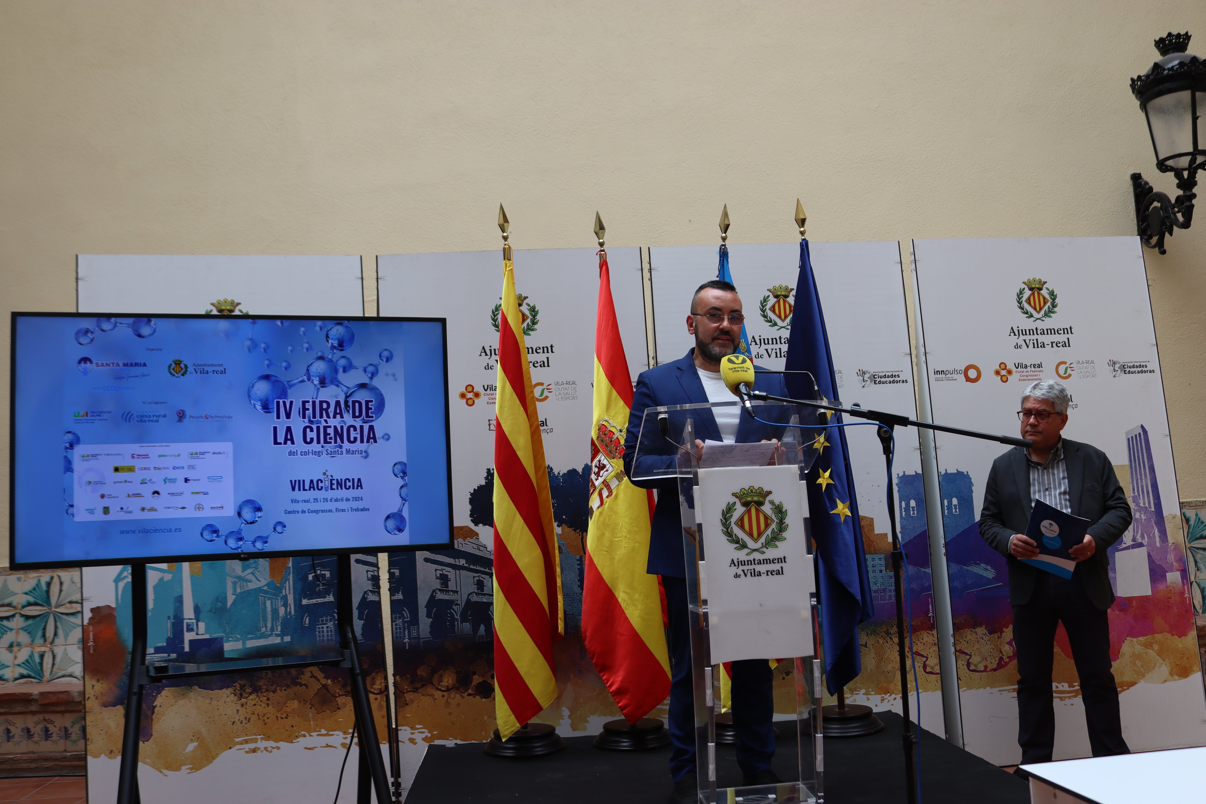 José Benlloch, alcalde de Vila-real, en la rueda de prensa de presentación de la IV Edición de la Feria de la Ciencia