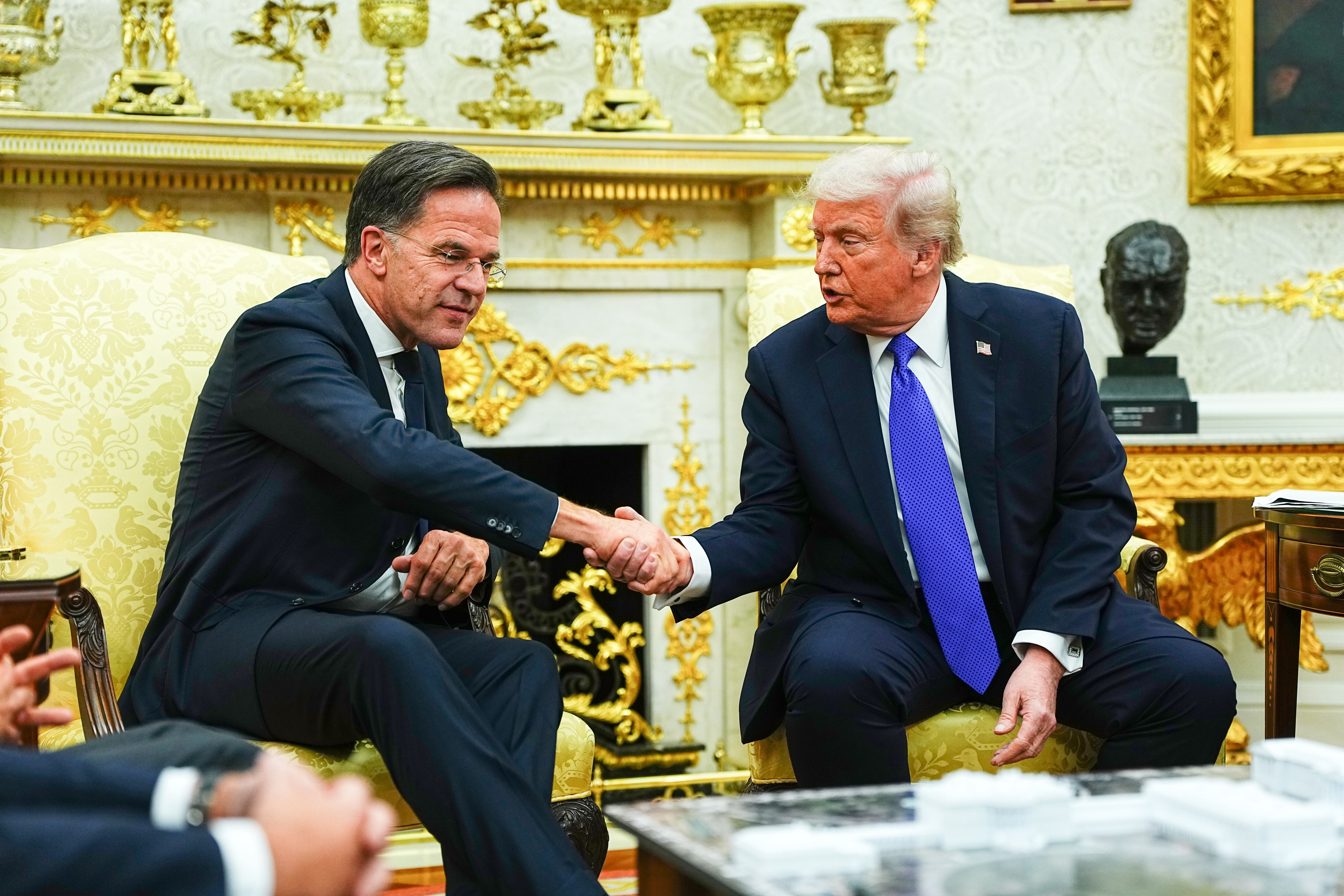 El presidente de los Estados Unidos, Donald Trump, junto al secretario general de la OTAN, Mark Rutte, en la Casa Blanca.