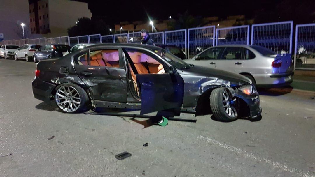 Vehículo accidentado en Las Fuentezuelas.