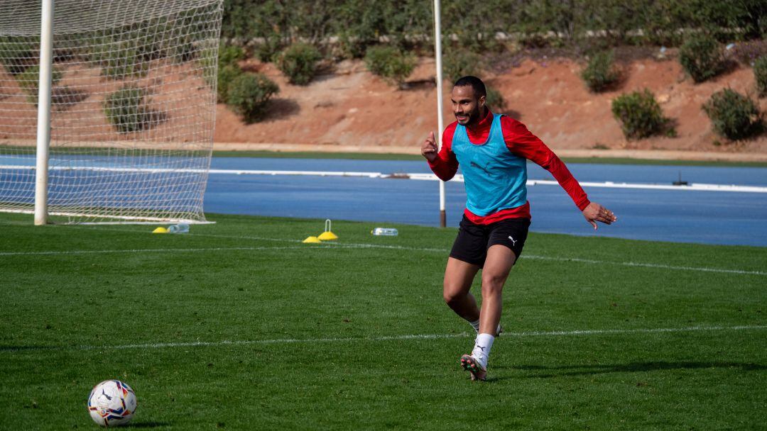 Guilherme Schettine en el entrenamiento de este miércoles.