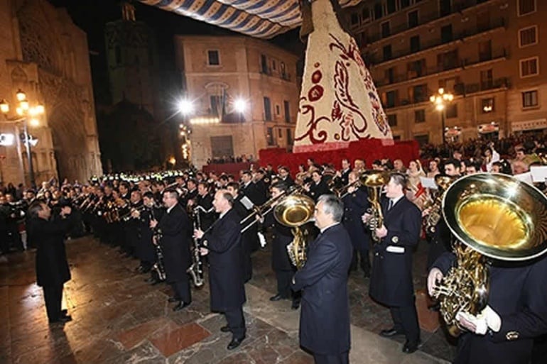 Interpretación de la banda de música de Valencia el día de San José