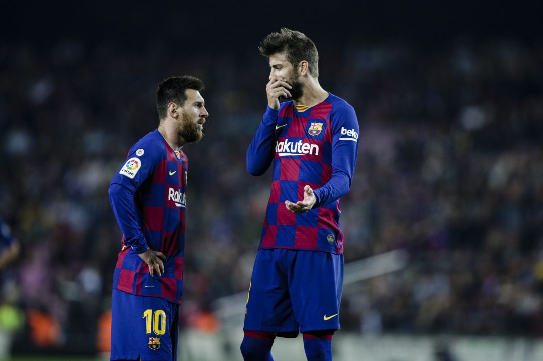 Messi y Piqué en el Camp Nou