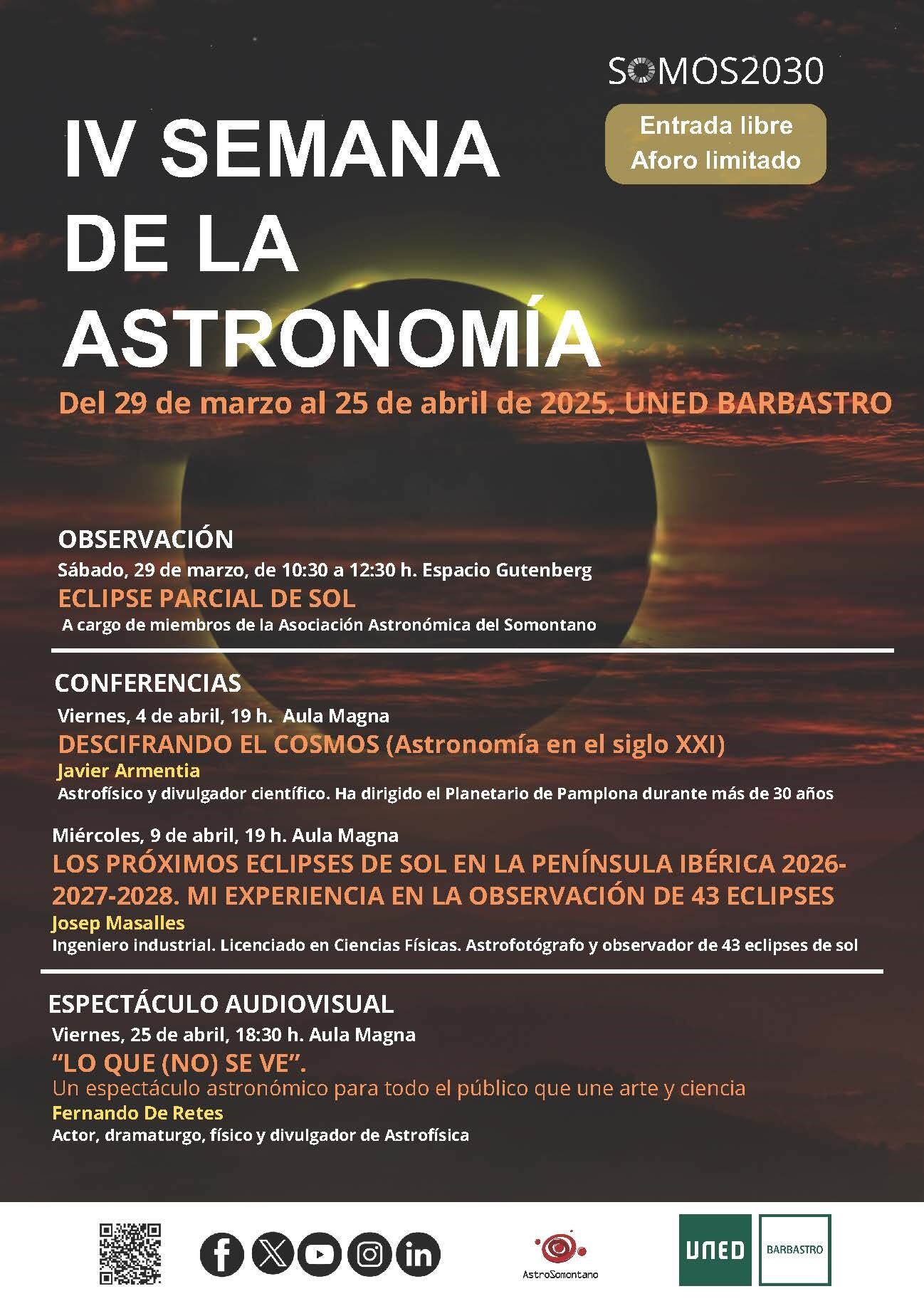 Semana de la astronomía en la Uned de Barbastro