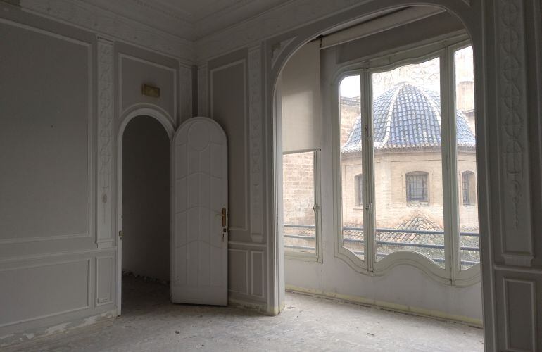 Una de las estancias del Palau de Calatayud, antigua sede de Transparencia, que ha quedado vacío para su reforma