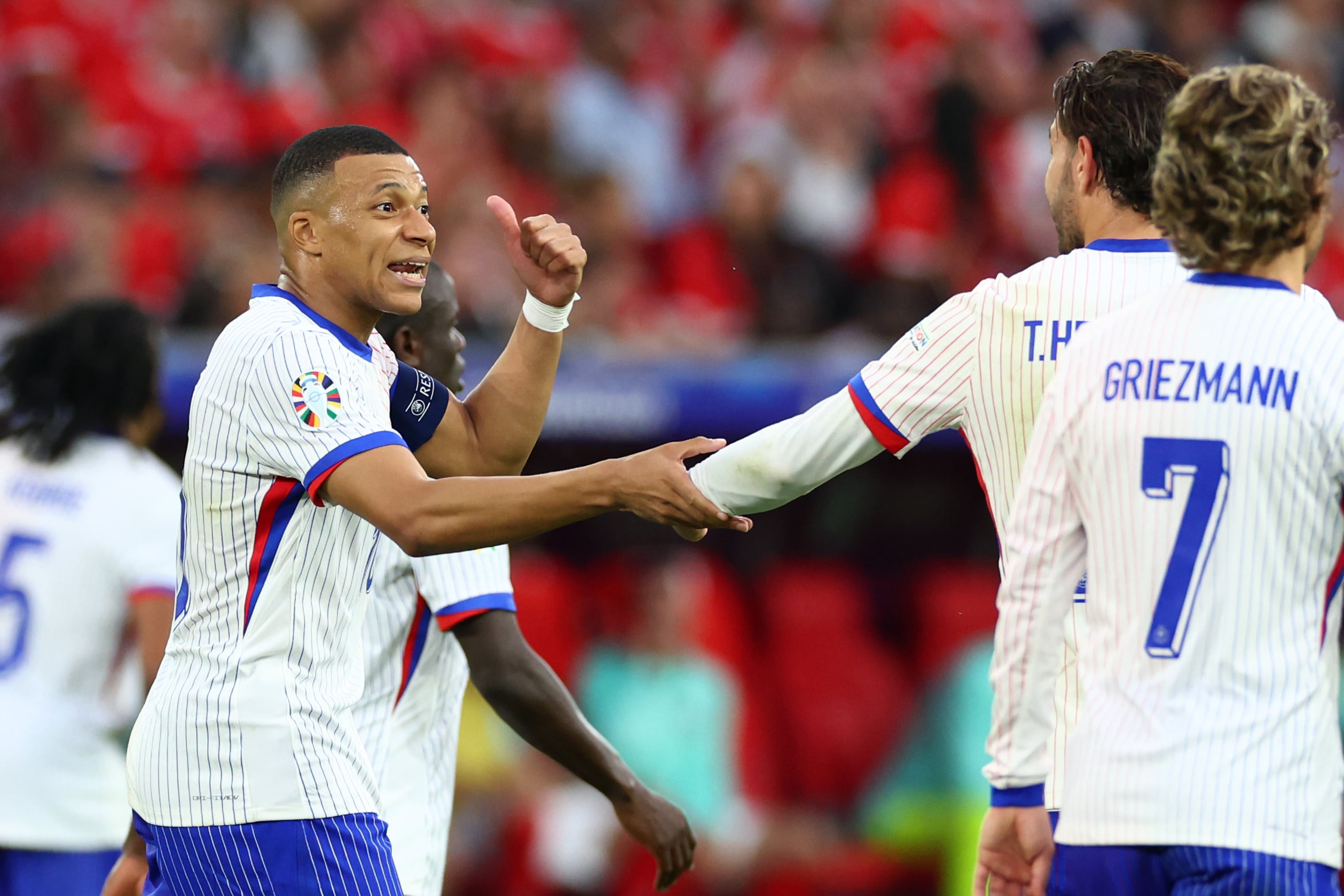 Kylian Mbappé durante el Austria - Francia de la Eurocopa 2024.(Photo by Chris Brunskill/Fantasista/Getty Images)