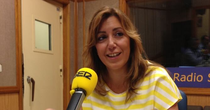 La secretaria general del PSOE andaluz, Susana Díaz, en los estudios de Rado Sevilla