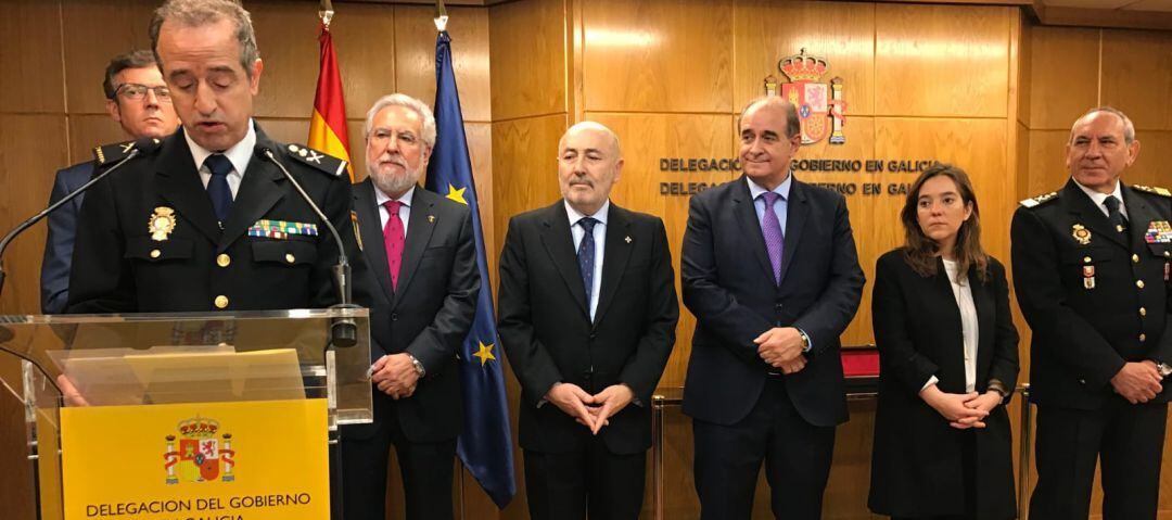El nuevo Jefe Superior de Policía de Galicia, José Luís Balseiro Vigo, toma posesión en un acto en la Delegación del Gobierno