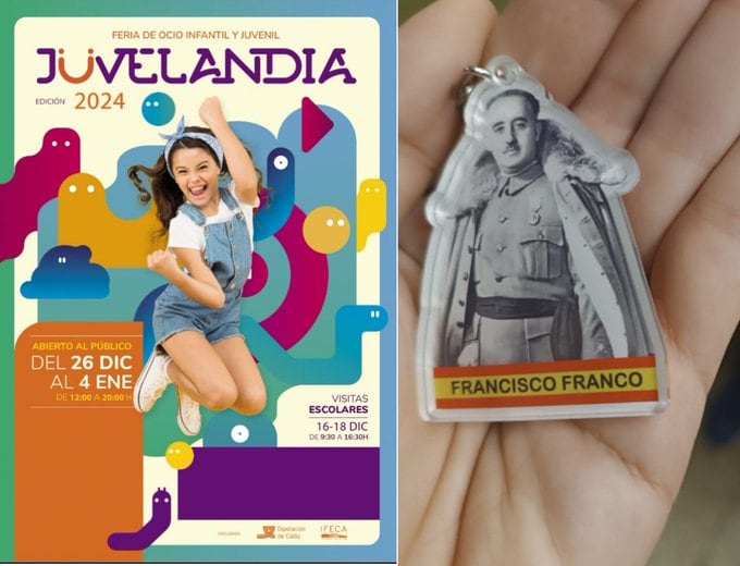 El llavero que han recibido varios niños con la imagen de Francisco Franco