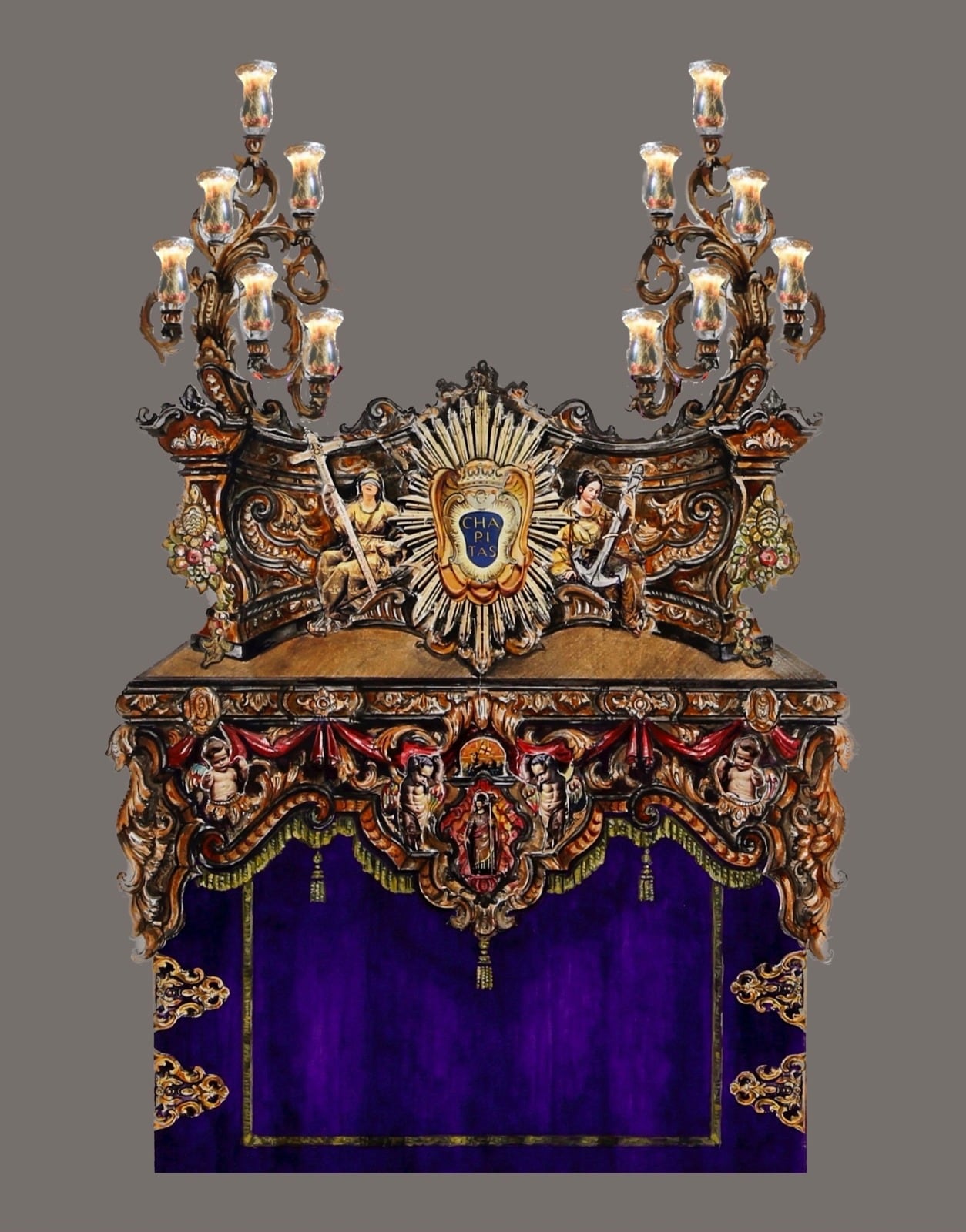 Delantera del nuevo paso del Señor de la Caridad de San José Obrero