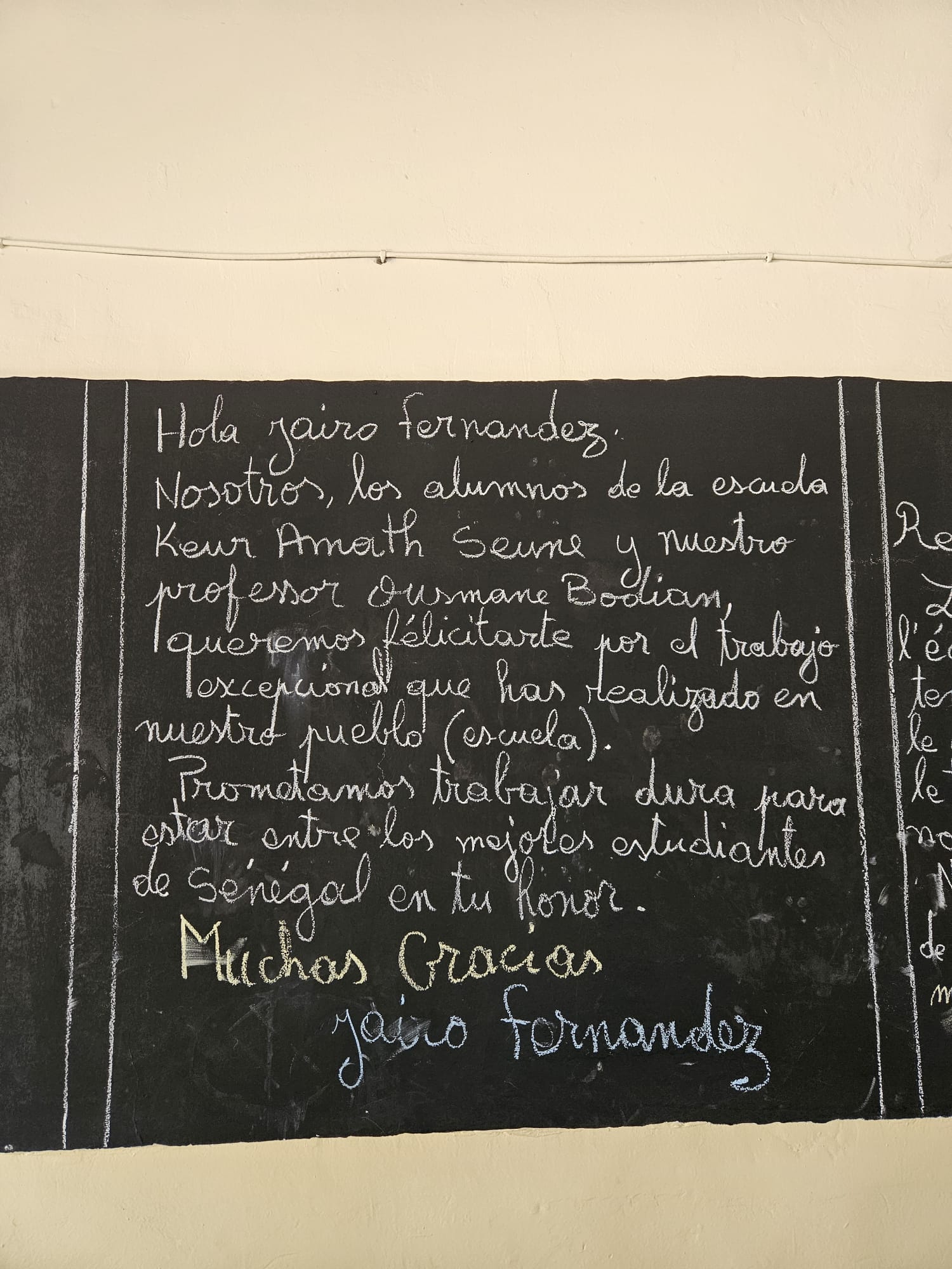 Mensaje para Jairo Fernández.