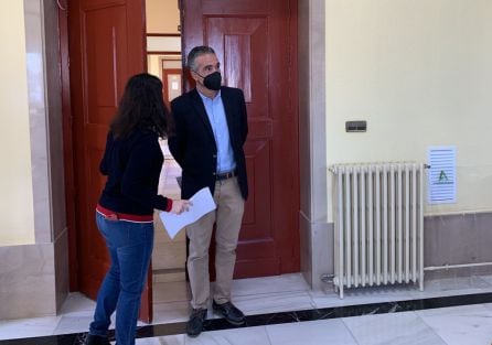 Juan José Jódar a su entrada en la sala de vistas del juicio.