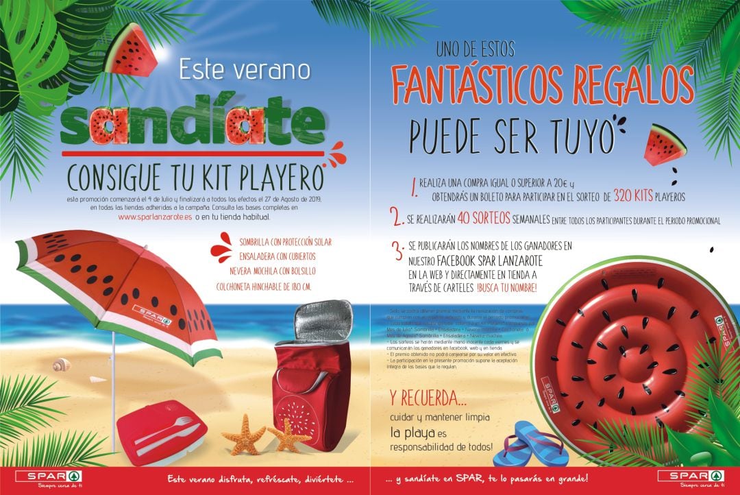 Folleto promocional de la campaña &quot;Sandíate&quot; de Spar Lanzarote.