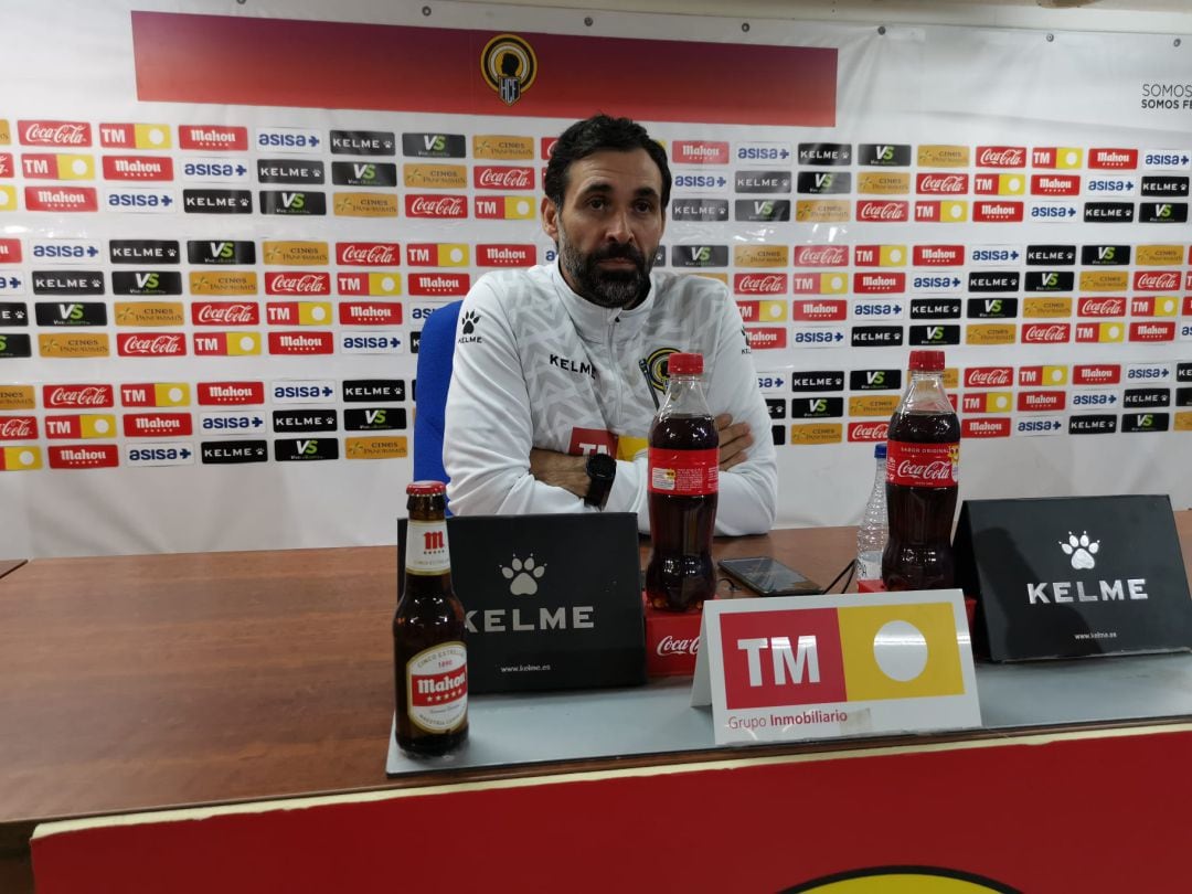 Jesús Muñoz en la sala de prensa del Rico Pérez 