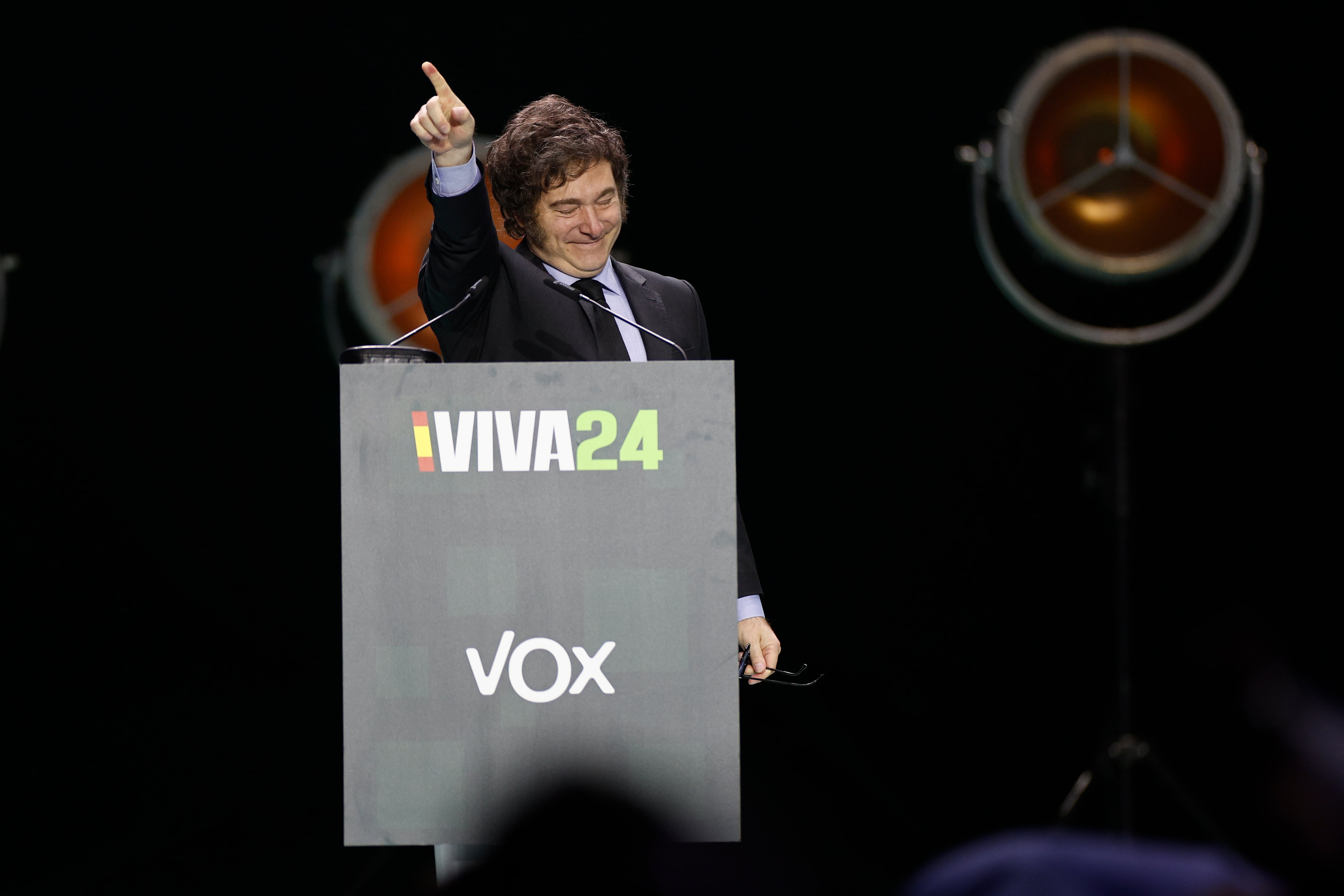 Javier Milei durante la convención de ultraderecha convocada por Vox en mayo de 2024, momento en el que se desató una crisis diplomática entre Argentina y España.