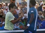 Tennis - Australian Open - Melbourne, Australia, January 16, 2018. Gael Monfils of France shakes hands with Jaume Munar of Spain after Monfils won their match. REUTERS/Edgar Su