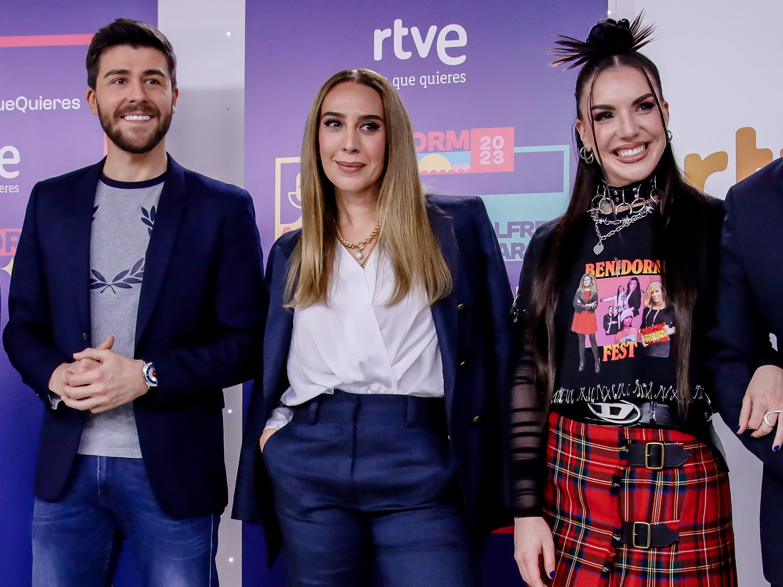 Rodrigo Vázquez, Mónica Naranjo e Inés Hernand fueron los presentadores del Benidorm Fest 2023