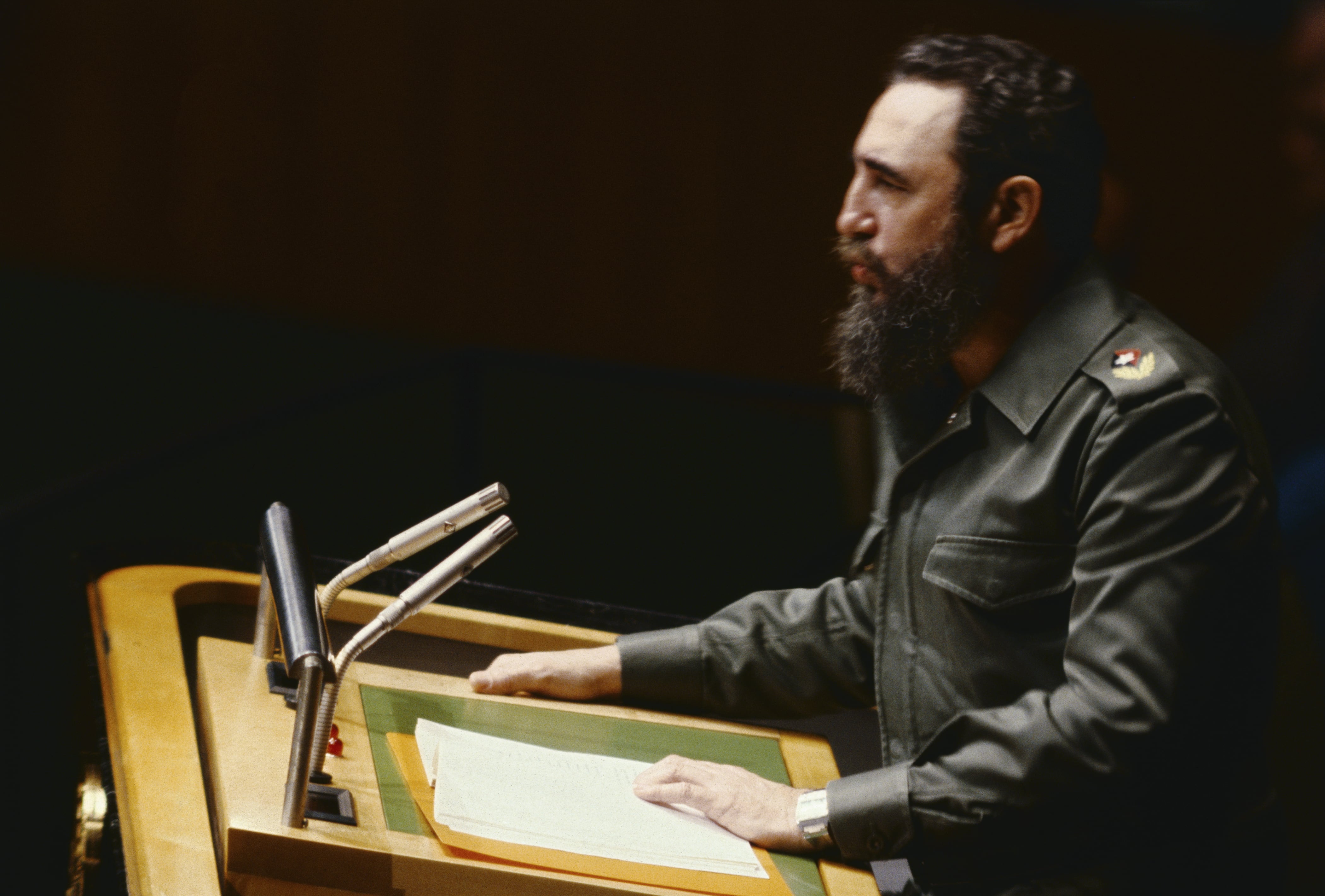 Fidel Castro en una intervención ante la Asamblea General de Naciones Unidas