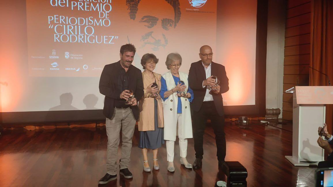 Periodistas galardonados en una nueva edición del Premio de Periodismo Cirilo Rodríguez. Fotografía : Ayuntamiento de Segovia