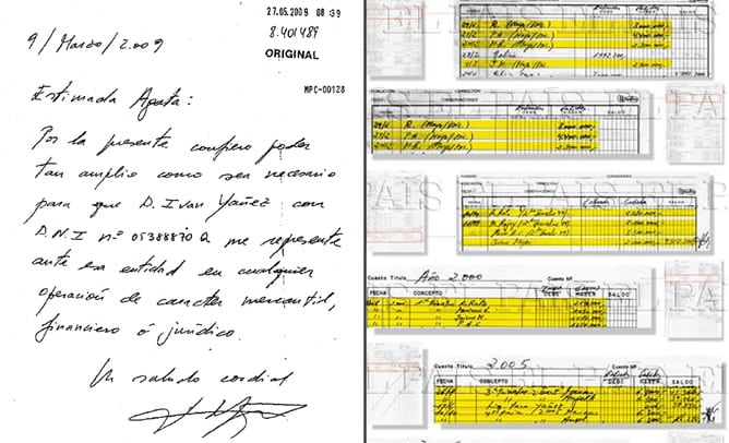 Comparación de la caligrafía de Bárcenas de un documento que utiliza para traspasar los poderes de su cuenta en Suiza y los papeles secretos que ha publicado &#039;El País&#039;