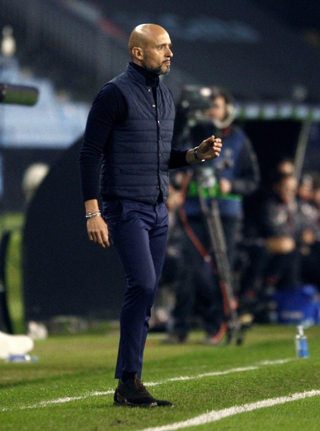 Miguel Cardoso durante el último partido disputado en Balaídos ante el Athletic