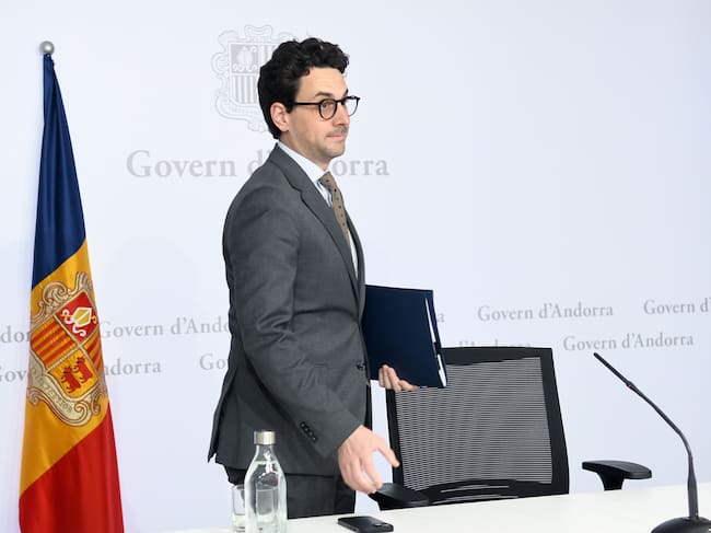 El ministre Portaveu, Guillem Casal, durant la roda de premsa posterior al Consell de Ministres