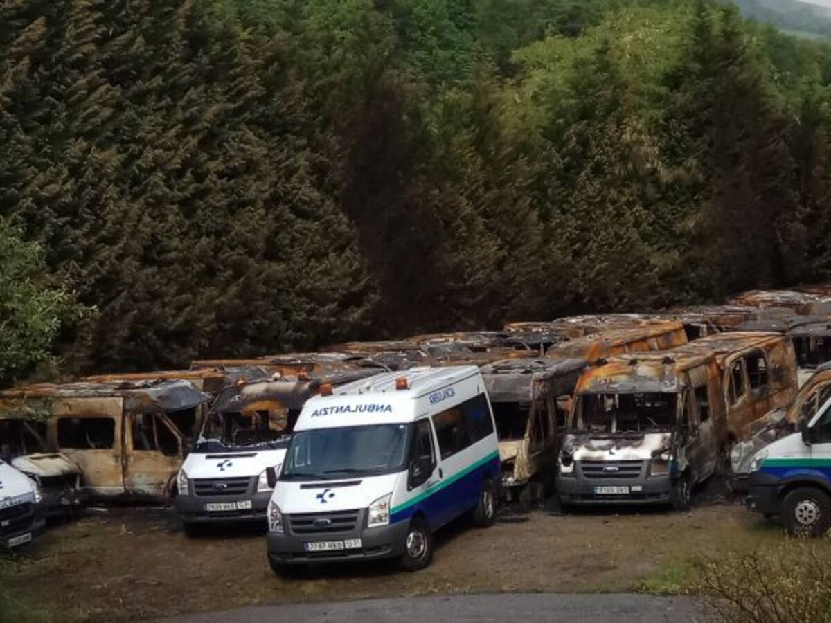 Una persona detenida por el incendio de 30 ambulancias en Arrigorriaga