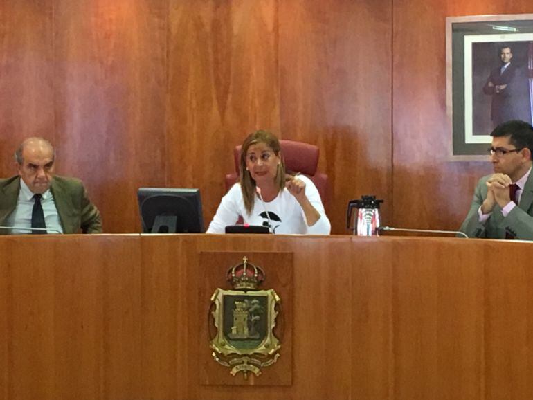 Carmela Silva, presidendo el Pleno Municipal en sustitución de Abel Caballero