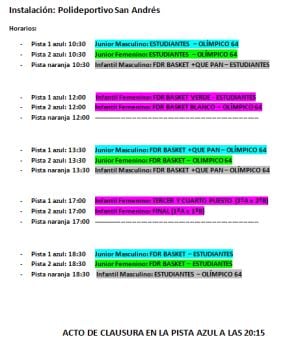 Horarios del Torneo FDR San Saturio.