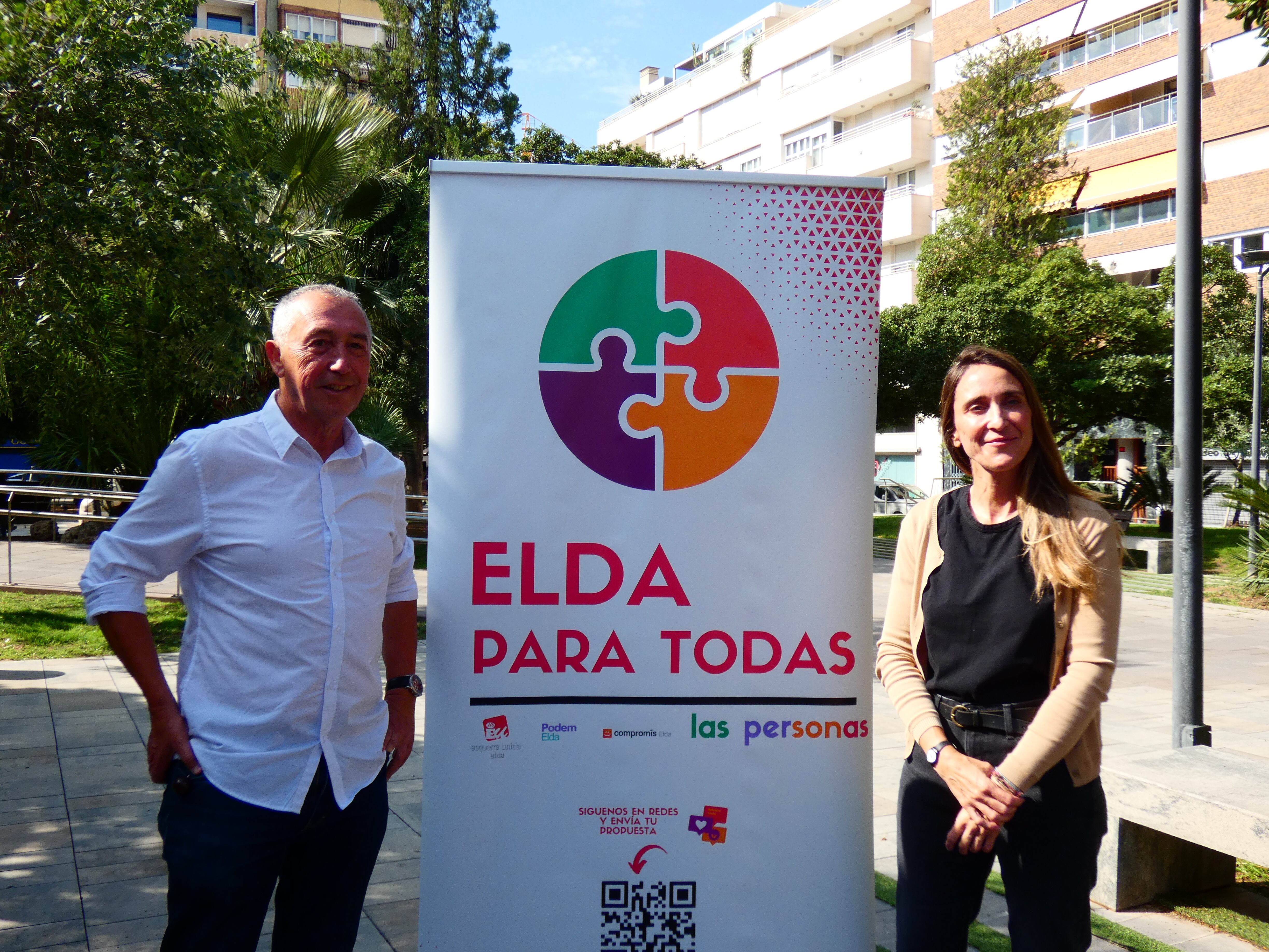 Joan Baldoví, candidato autonómico por Compromís y Cristina Rodríguez, Elda para todas