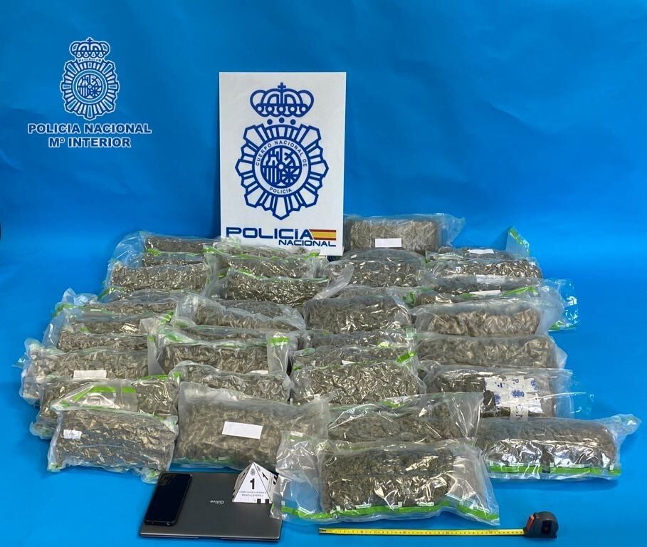 Algunas de las bolsas incautadas / Fuente: Policia Nacional