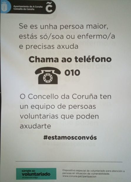 Carteles del programa de voluntariado se pueden ver en distintos puntos de la ciudad.