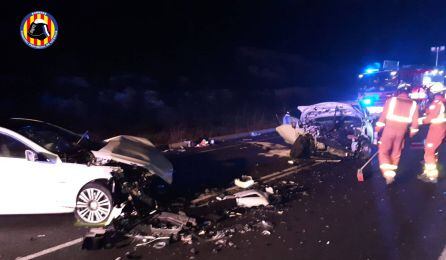 Accidente en la CV-60 en Castelló de Rugat
