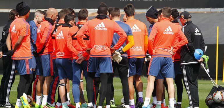 El Valencia, en un entrenamiento