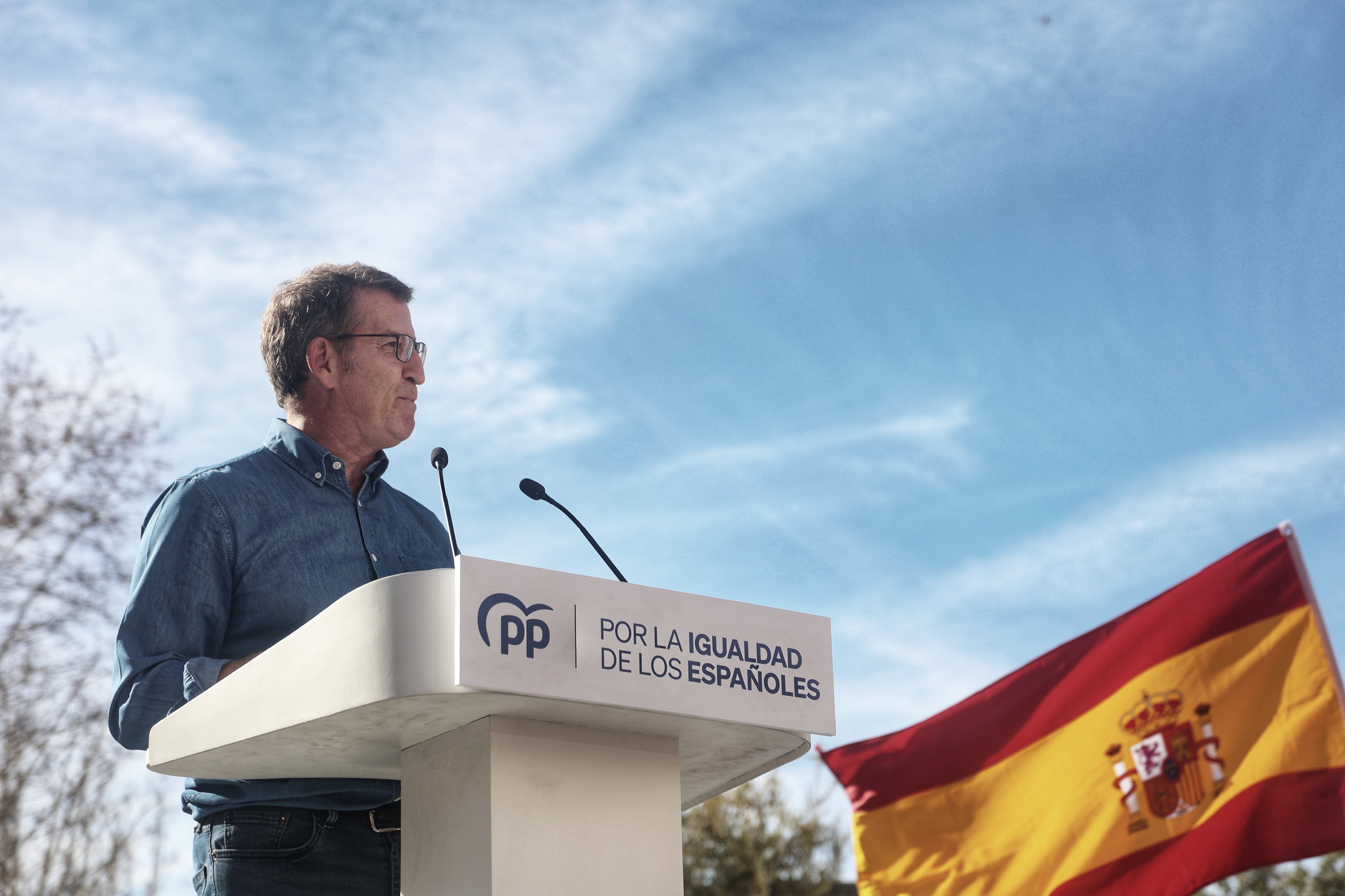 Feijóo, en la protesta contra la amnistía en Madrid.