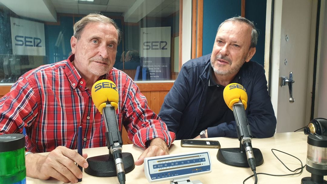 Chusmanu Zaballa y Joaquín Rubio Soler en el estudio de La Ventana de Cantabria 