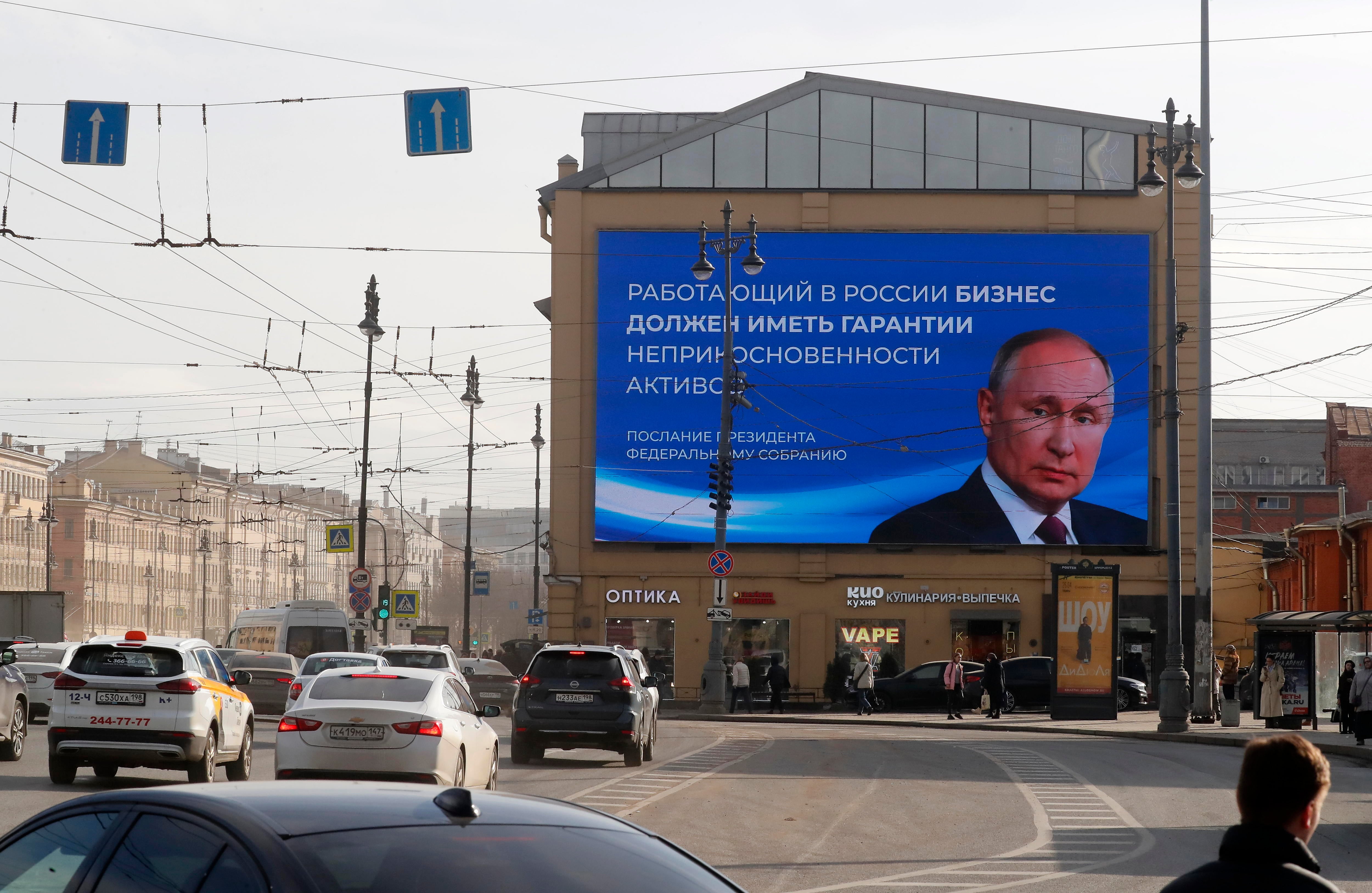 Cartel electoral de Vladimir Putin en San Petersburgo