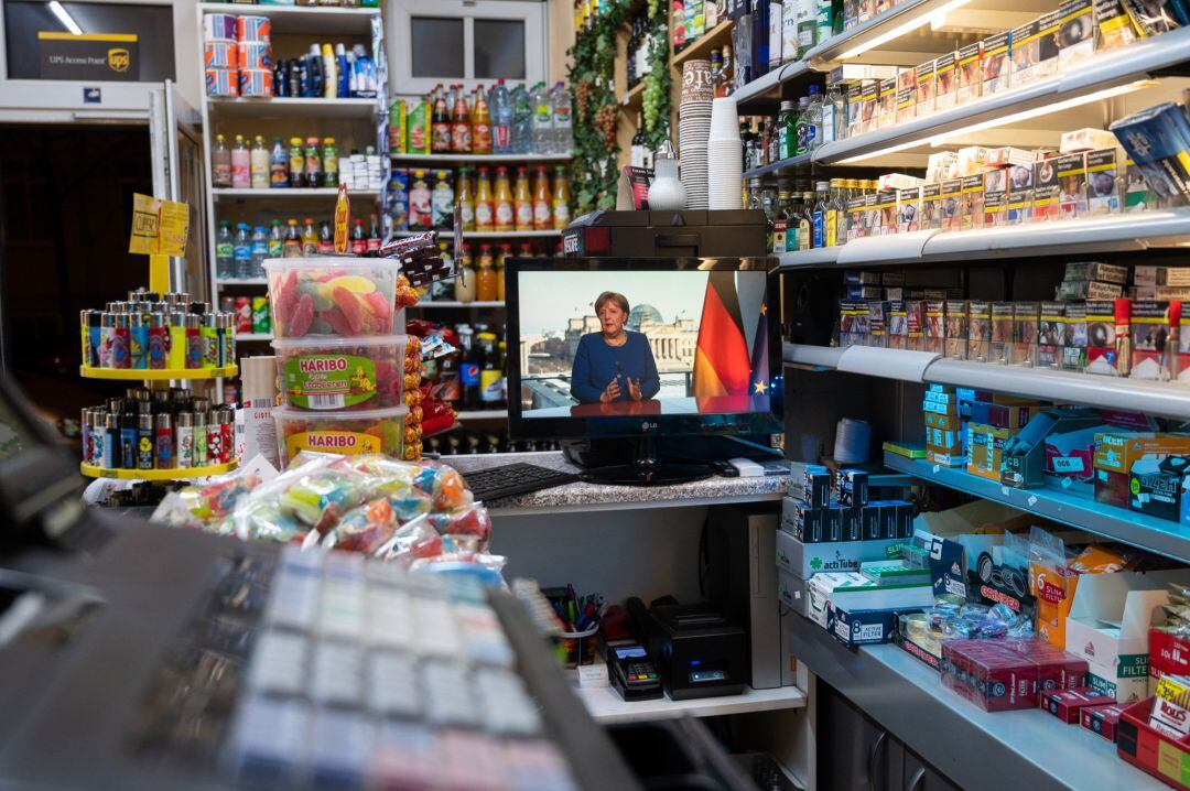 Angela Merkel, durante una rueda de prensa sobre la crisis del coronavirus