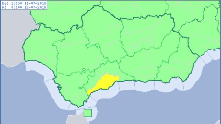 Mapa de situación de los avisos por calor para este miércoles