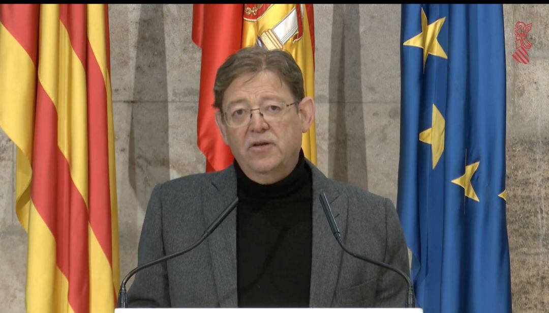 El president Ximo Puig en comparecencia de prensa