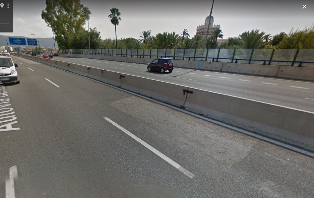 Autovía A30 a su paso por el Malecón, en Murcia