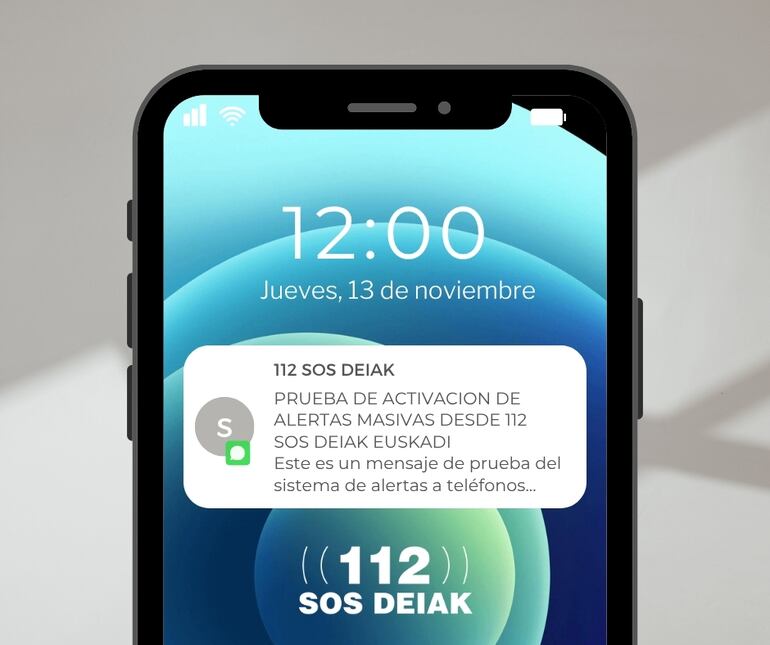Ejemplo de alarma en el móvil