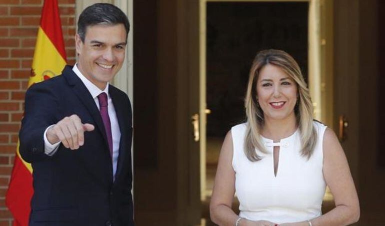 Pedro Sánchez y Susana Díaz al inicio del encuentro