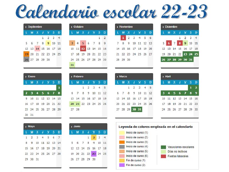 Calendario escolar para el curso 22-23 de la Consejería de Educación de la Junta de Castilla y León