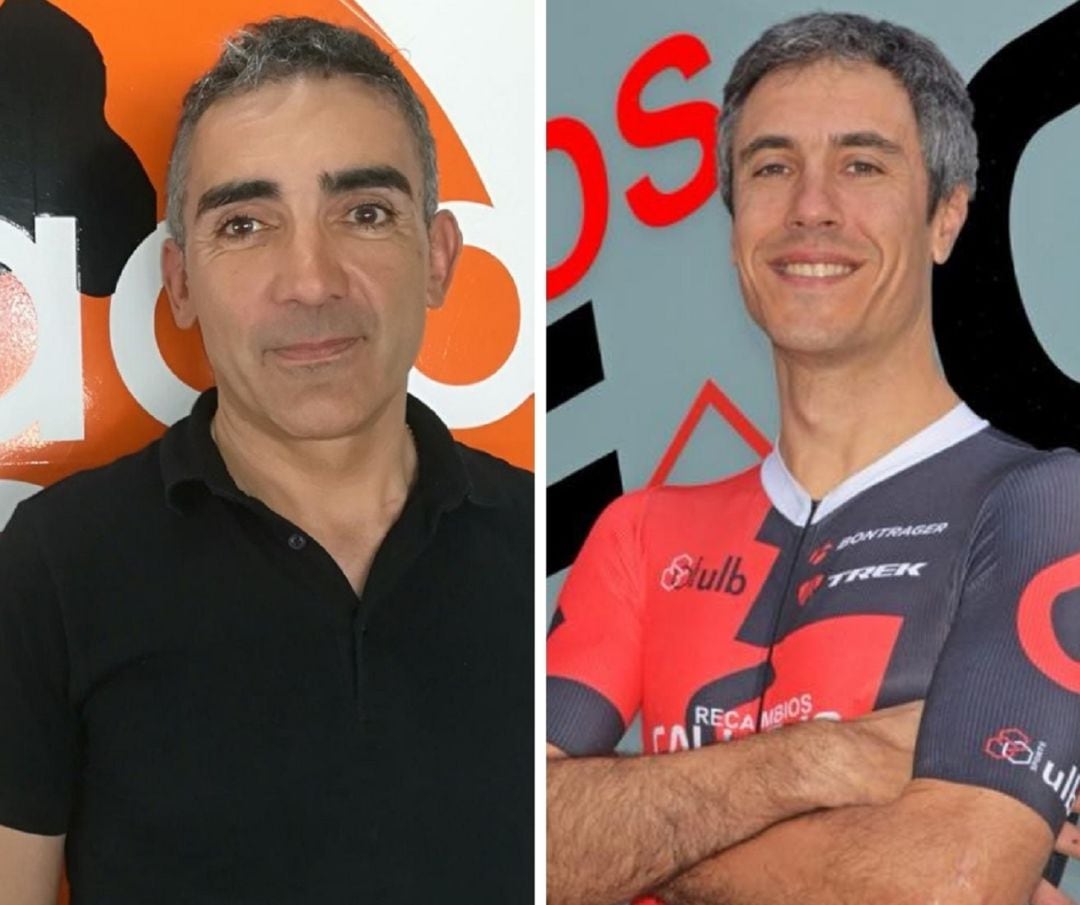 Los ciclistas arandinos, Carmelo Miranda (i) y Germán Gil.