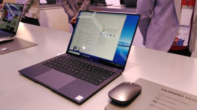 Exposición del Matebook X Pro Huawei en la Mobile World Congress de Barcelona.