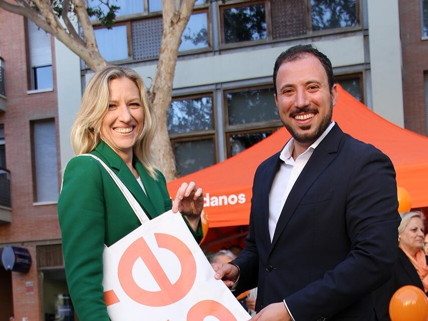 María José Ros, candidata de Cs a la presidencia y Francisco Morales, candidato a la alcaldía de Lorca