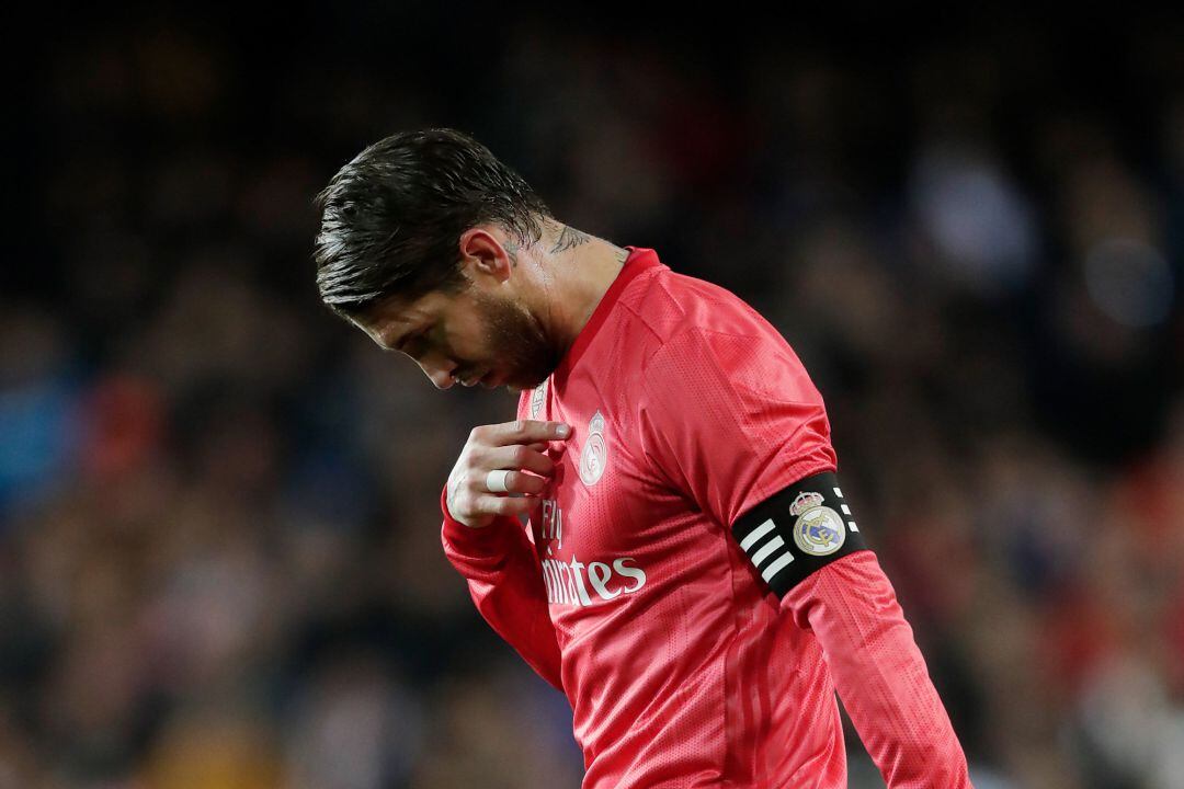 Sergio Ramos, durante el partido contra el Valencia